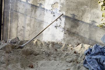 Image showing shovel in the sand