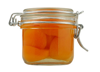 Image showing apricot jam in a glass jar