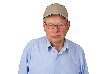 Image showing Male senior with cap
