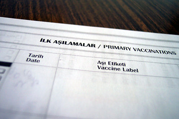 Image showing vaccination certificate