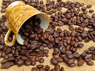 Image showing cup and spilled coffe