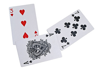 Image showing Three, seven, ace