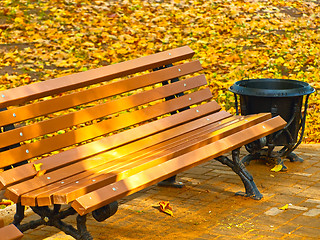 Image showing autumn bench