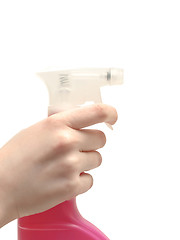 Image showing spray in woman hand