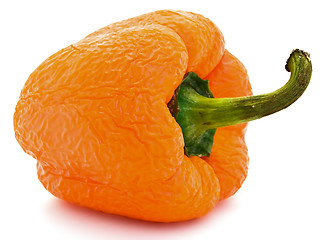 Image showing old wrinkled orange paprika 