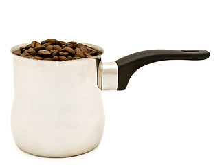 Image showing Turkish percolator with coffee beans