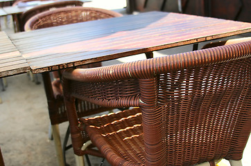 Image showing Table  and cane chair