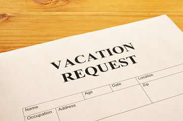 Image showing vacation request