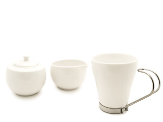 Image showing white modern tea-set