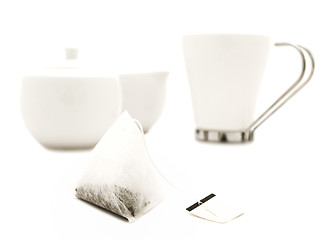 Image showing white modern tea-set