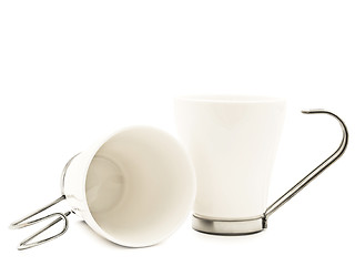 Image showing two white modern cups