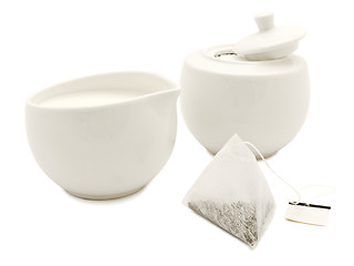 Image showing white modern tea-set