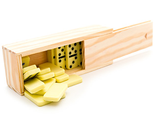 Image showing domino in wooden box