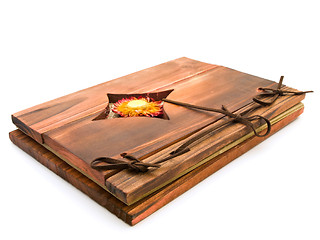 Image showing ancient wooden book