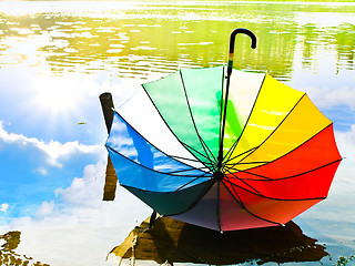 Image showing multicolored umbrella