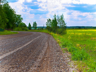 Image showing wet gravel road