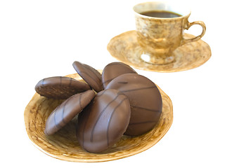 Image showing coffee and biscuit