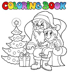 Image showing Coloring book Santa Claus theme 6