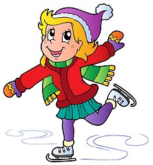 Image showing Cartoon skating girl