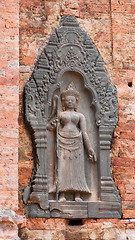 Image showing Detail of the Lolei Temple near Siem Reap, Cambodia