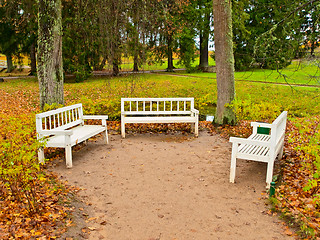 Image showing three benches