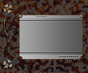 Image showing  border in rusty metallic style