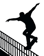 Image showing Skateboarding Nosegrind Rail Slide