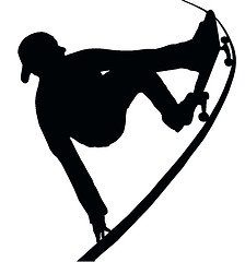 Image showing Skateboarding Vert Ramp Grab