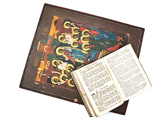 Image showing Icon and Bible