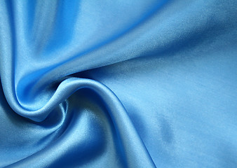 Image showing Smooth elegant blue silk as background