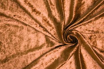 Image showing Golden velvet fabric as background