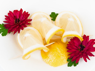 Image showing  lemon and flowers