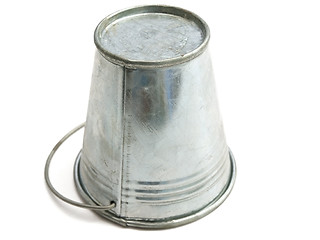 Image showing metallic bucket against the white