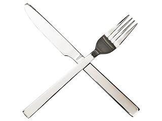 Image showing Crossing fork and knife