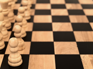 Image showing pawns at chess-board