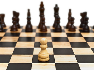Image showing pawn at the  checkerboard