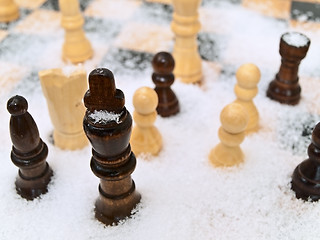 Image showing chess in snow