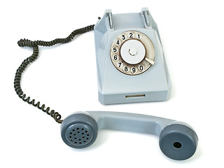 Image showing old blue phone