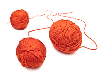 Image showing red yarns clews