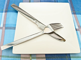 Image showing dish with fork and knife