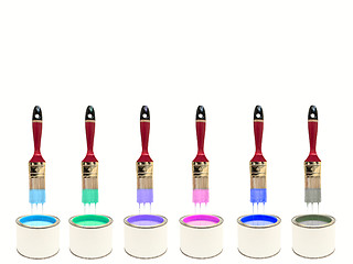 Image showing bristles and cans with colors