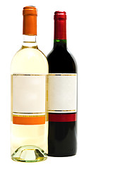 Image showing red and white wine bottles