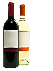 Image showing red and white wine bottles