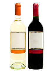 Image showing bottles of the red and white wine