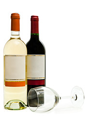 Image showing white and red wine with wineglass
