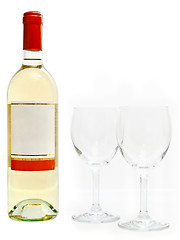 Image showing white wine with wineglasses