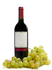 Image showing  red wine with vine