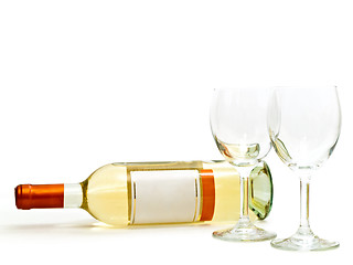 Image showing white wine with wineglasses