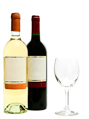 Image showing white and red wine with wineglass