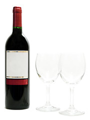 Image showing red wine with wineglasses
